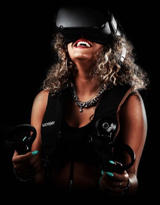 Publicity image of Woojer Vest Edge being used