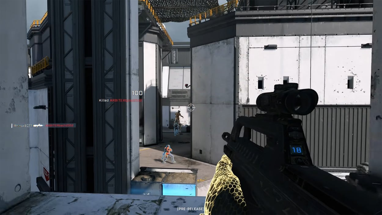 The Battle Rifle in use in Halo: Infinite.