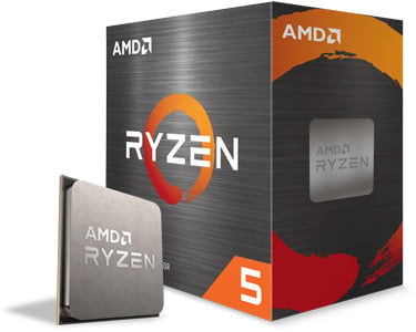 Angled image of the AMD Ryzen 5 5600XT box
