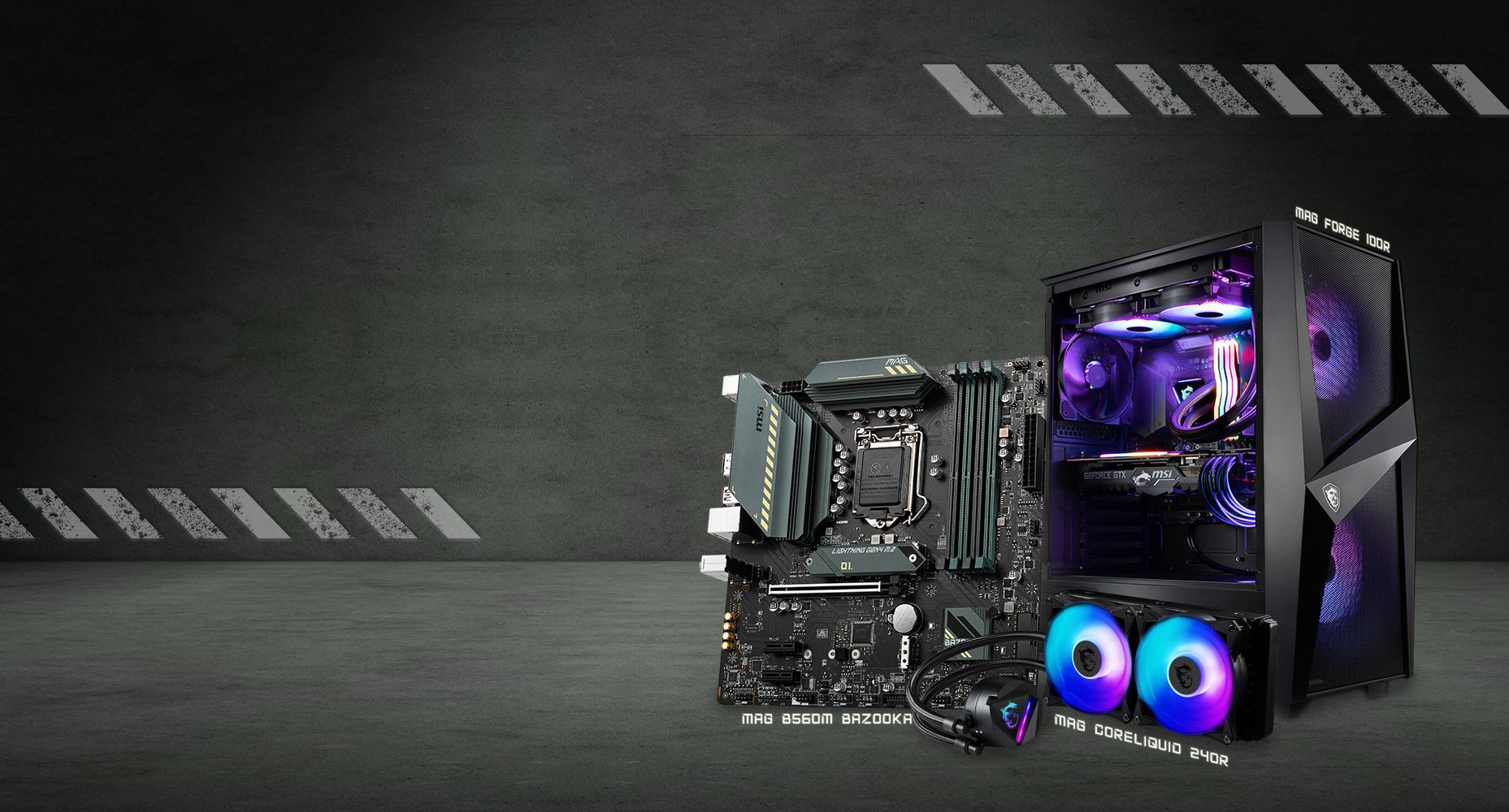 MSI MAG B560M BAZOOKA & MAG CORELIQUID 240R & MAG FORGE 100R
