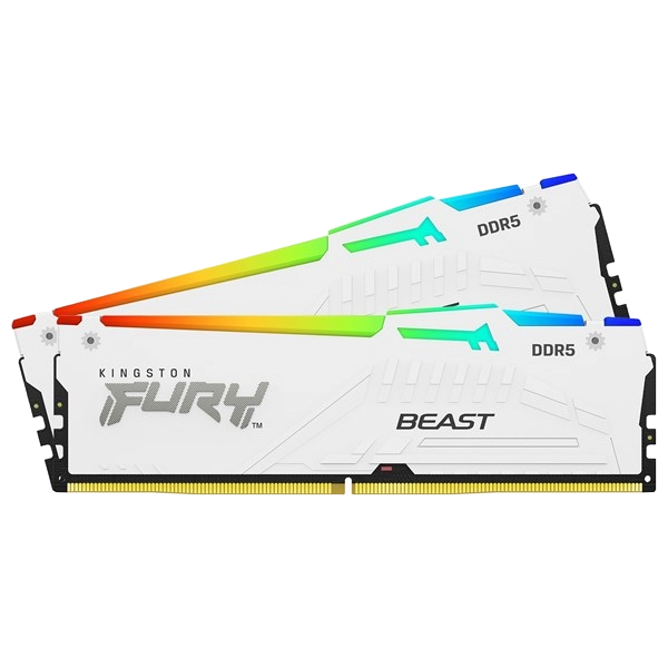 Kingston FURY Beast RGB 64GB DDR5 Desktop Memory Kit in White