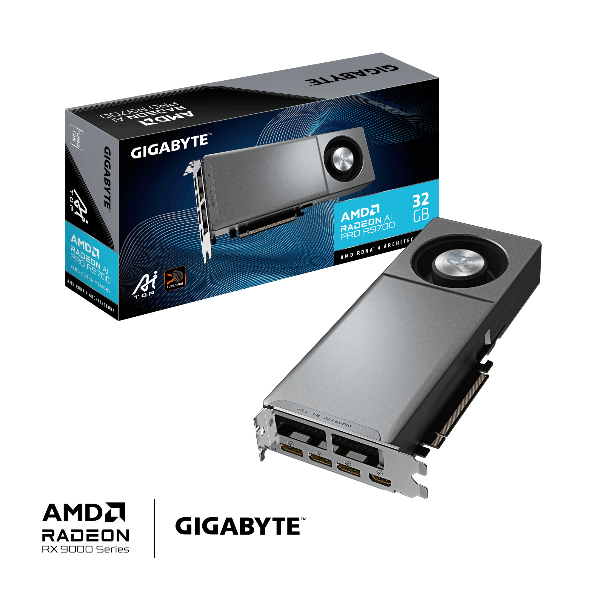 Gigabyte Radeon AI PRO R9700 AI TOP 32G Graphics Card- 32GB GDDR6 - CCL ...