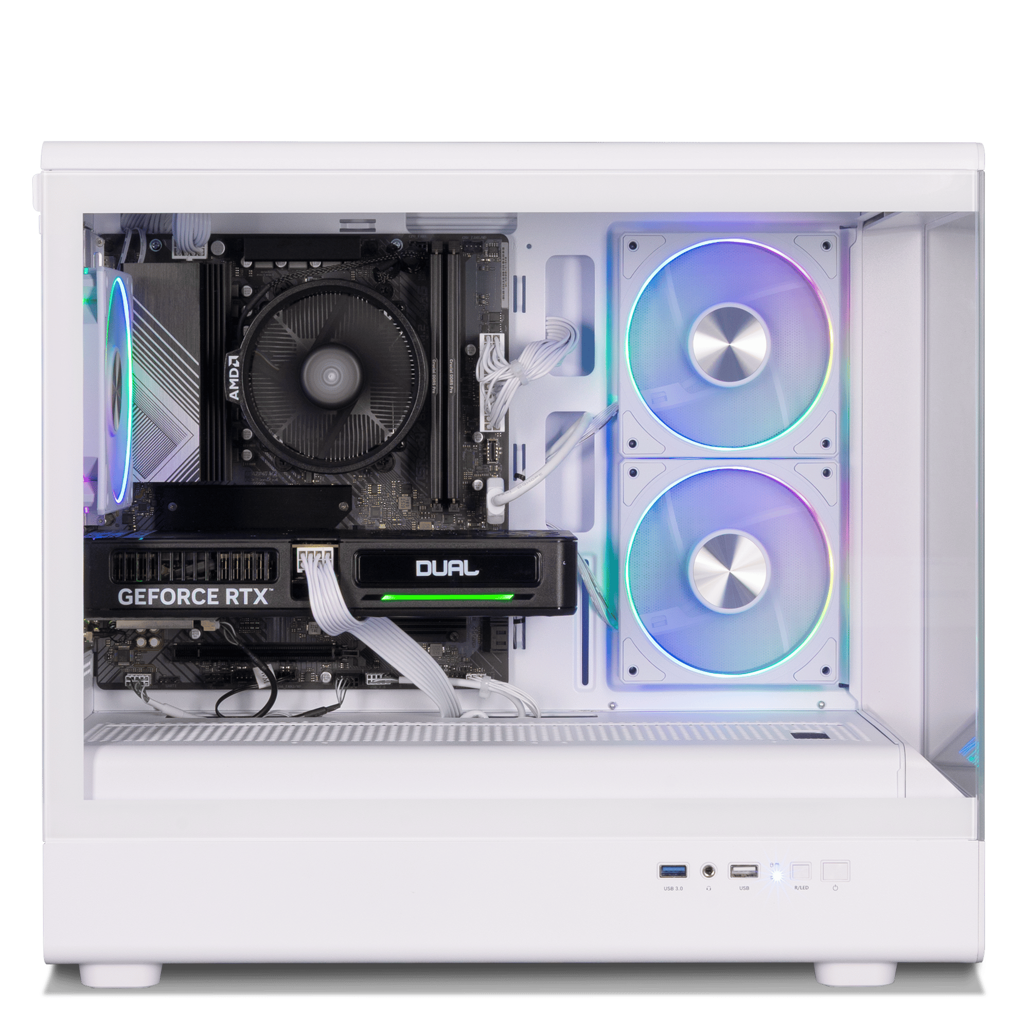 Horizon Striker Ryzen 5 RTX 3050 White Gaming PC with PC & Bundle - CCL ...