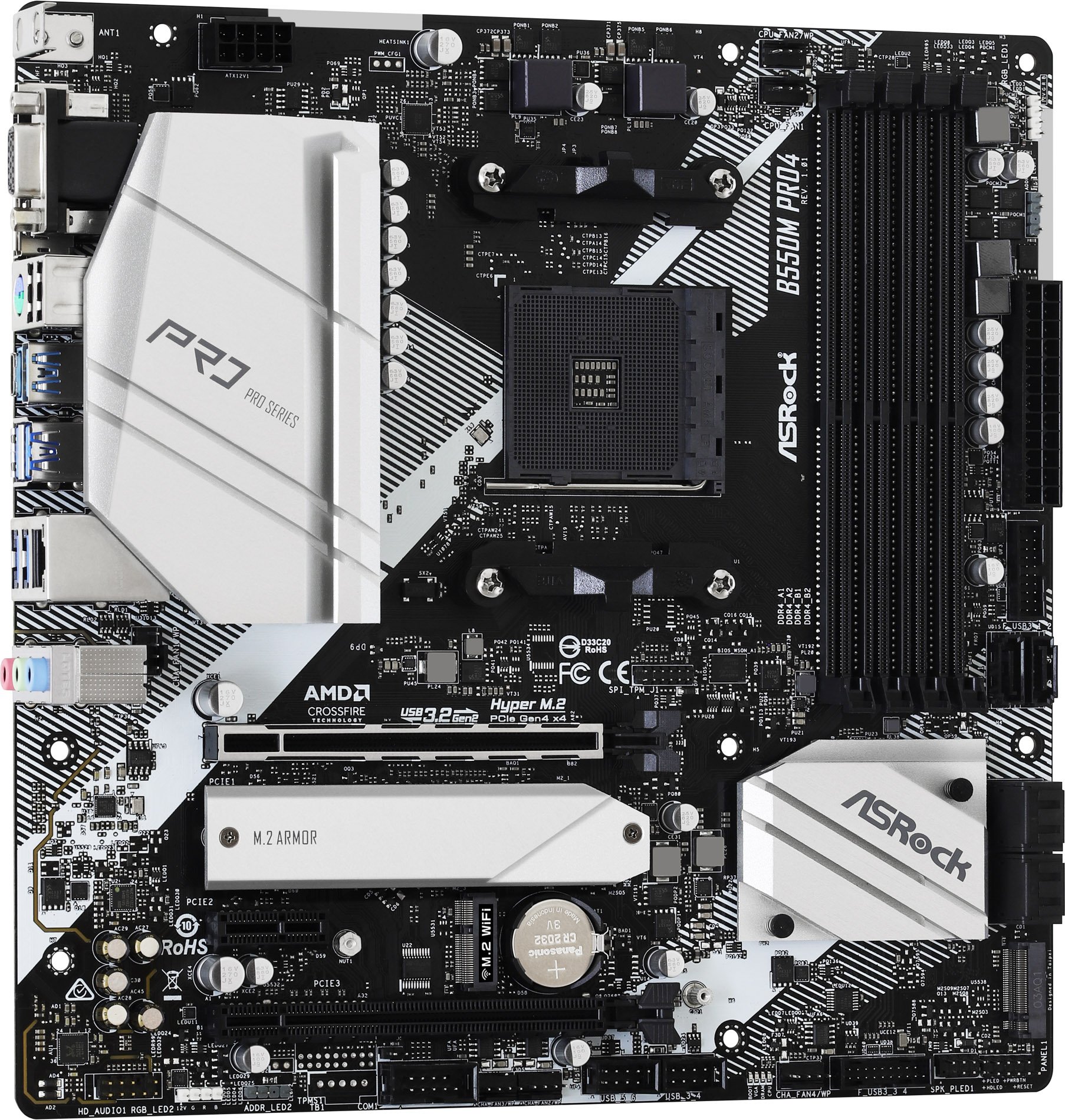 ASRock B550M PRO4 AMD Socket AM4 B550 Chipset MicroATX Motherboard