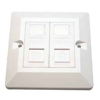 Network Point Faceplate - Dual Port - CCL Computers