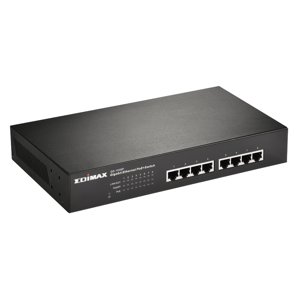 Edimax GS-1008P 8-Port Gigabit Ethernet PoE+ Switch - CCL Computers