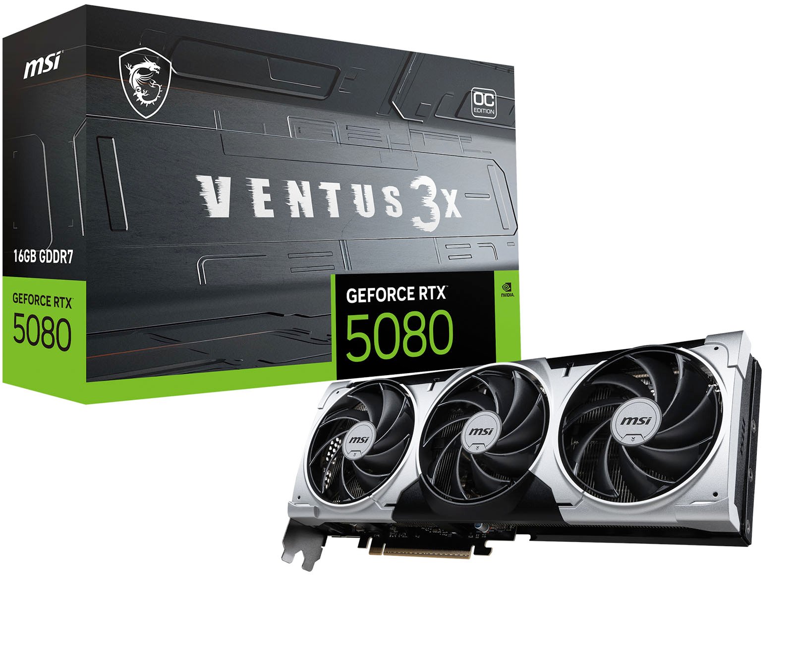 Cl Gpu MSI GeForce RTX 5080 VENTUS 3X PLUS 16GB OC Graphics Card - CCL Computers