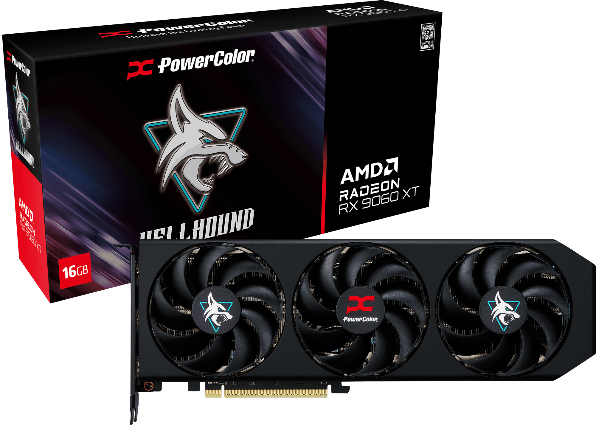 PowerColor Radeon RX 9060 XT Hellhound OC 16GB Graphics Card - CCL