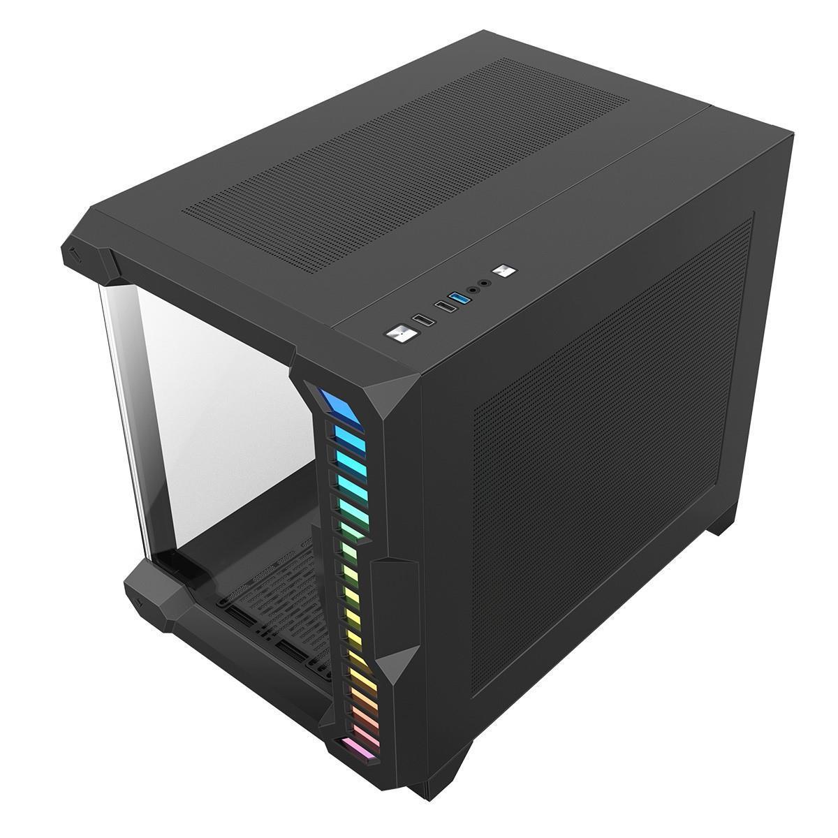 CiT Pro Android X Tempered Panels Gaming Case - Black - CCL Computers