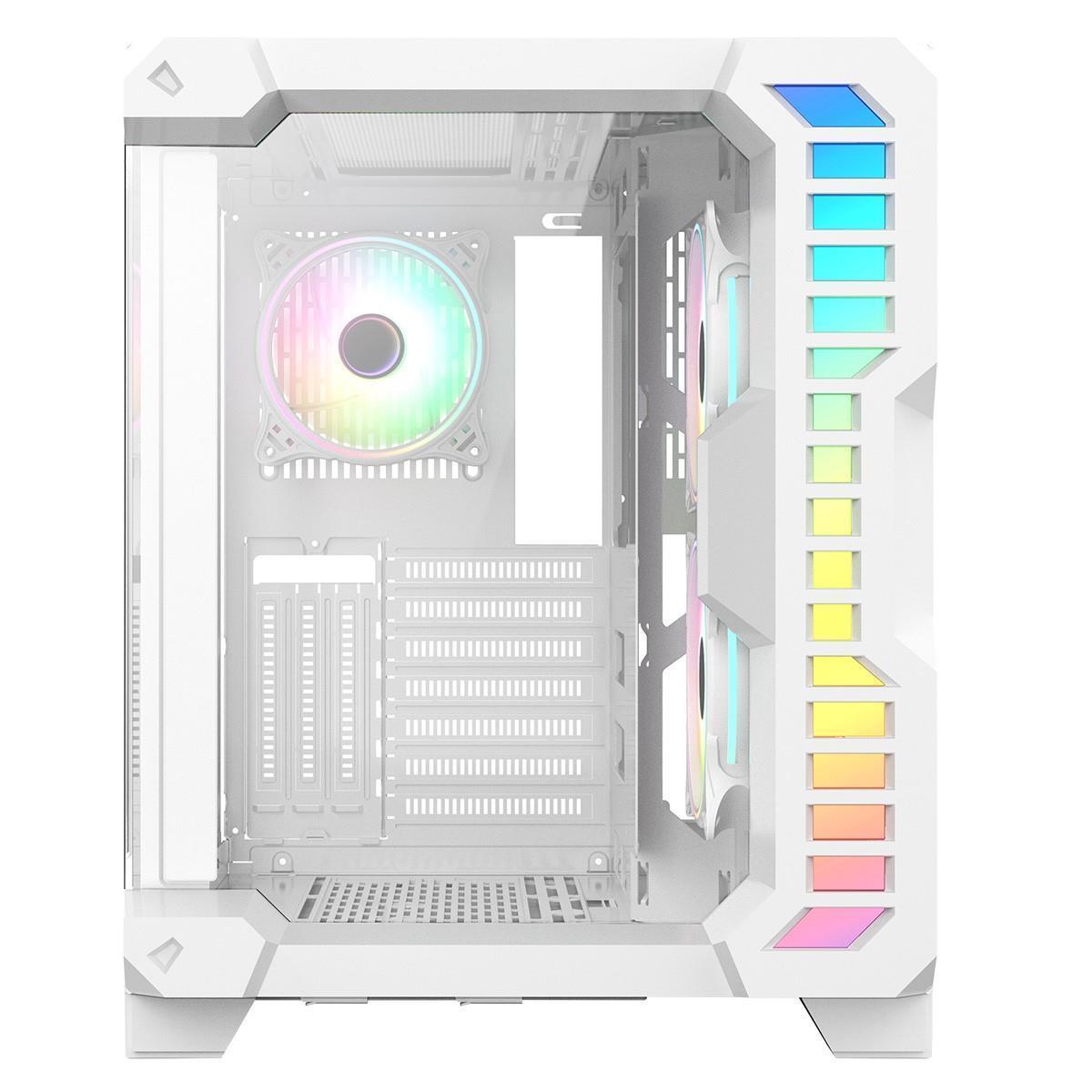 CIT Pro Android X Tempered Panels Gaming Case - White - CCL Computers