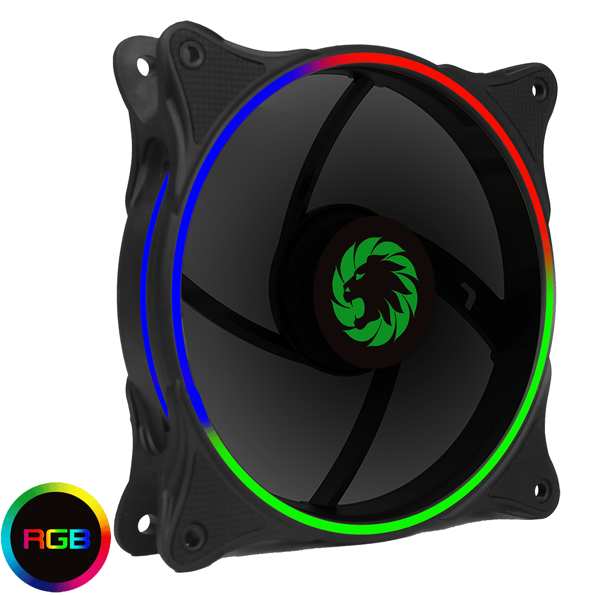 Cyclone Dual Ring RGB Fan 4 pin Header 3 Pin Power Black Gloss - CCL ...