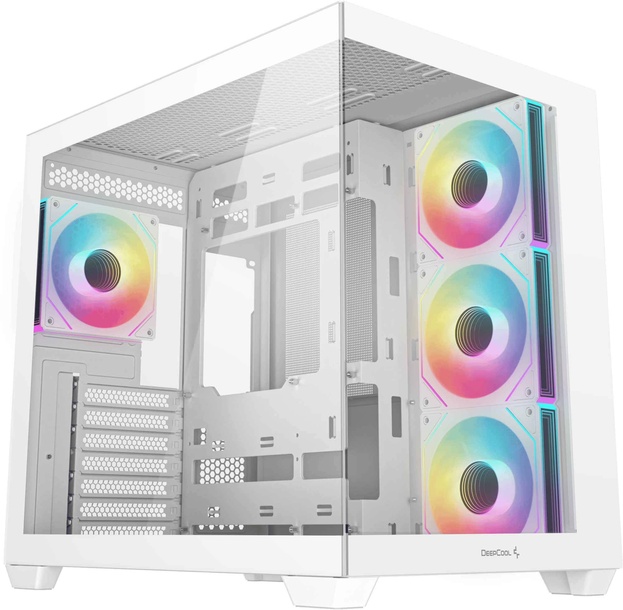 DeepCool CG530 4F WH Dual-Chamber Mid Tower ATX Case in White