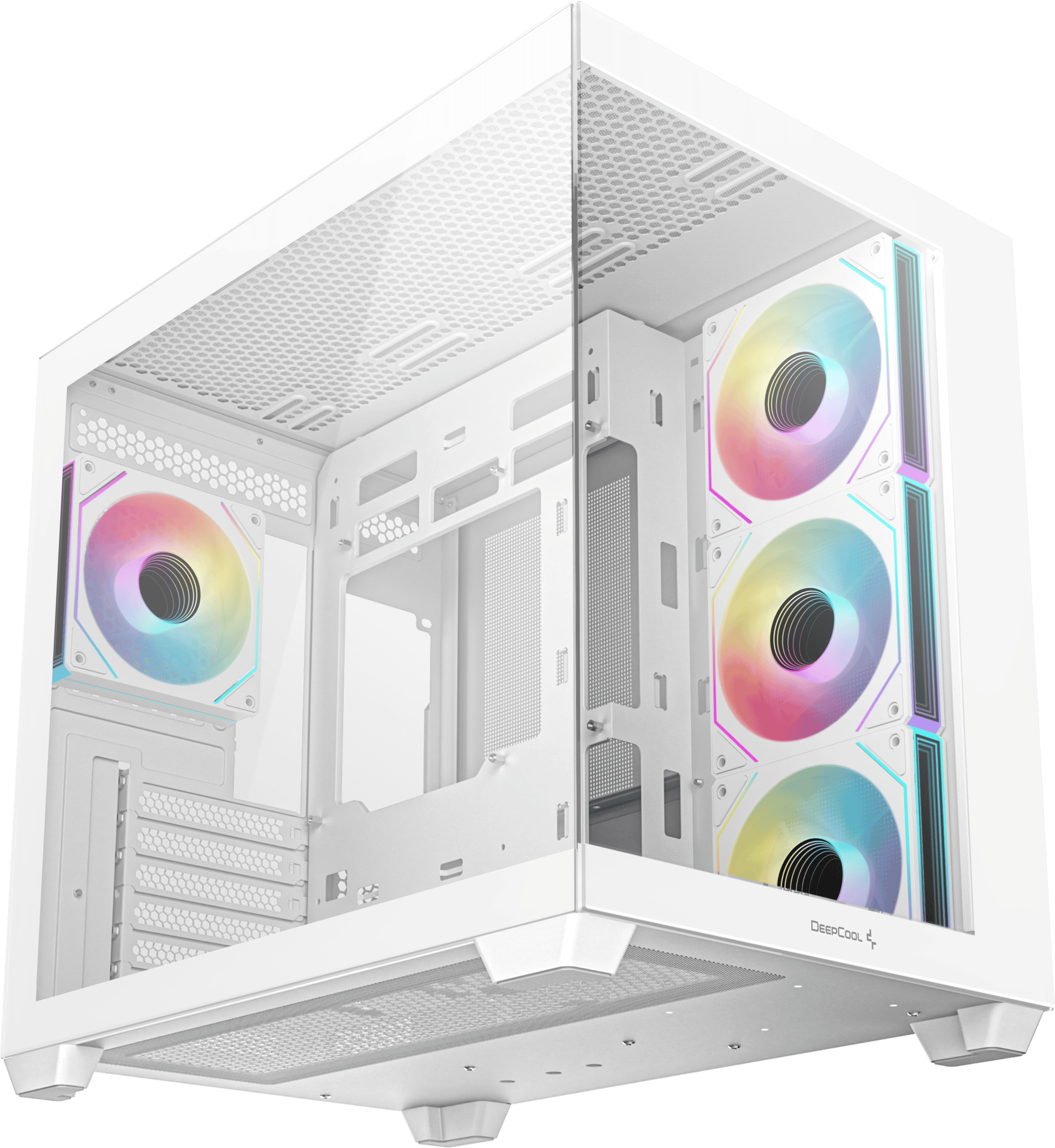 DeepCool CG530 4F WH Dual-Chamber Mid Tower ATX Case in White