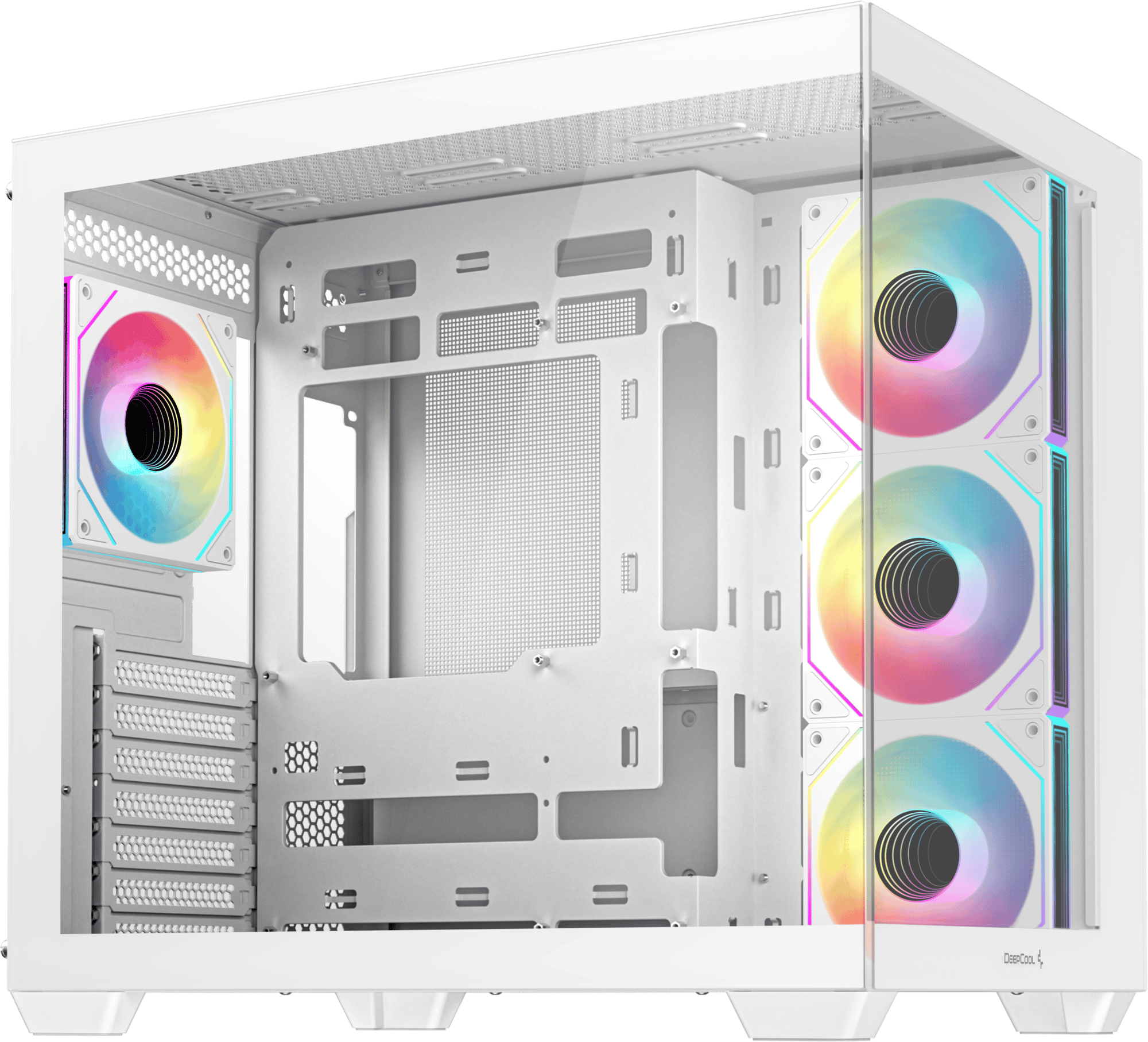 DeepCool CG530 4F WH Dual-Chamber Mid Tower ATX Case in White