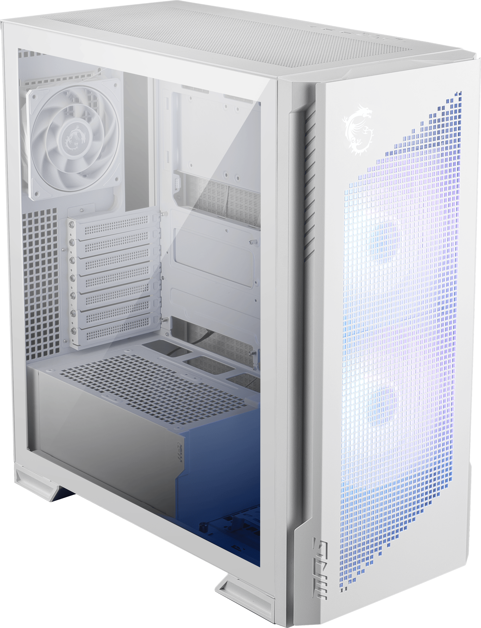 MSI MPG VELOX 300R AIRFLOW PZ WHITE E-ATX Mid Tower Gaming Case in