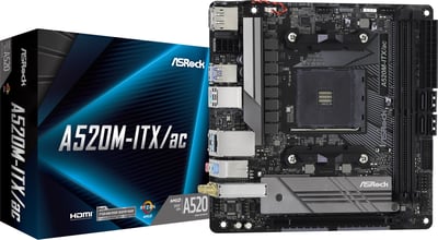 ASRock A520M-ITX/ac AMD Socket AM4 A520 Chipset Mini-ITX