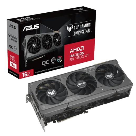 ASUS Radeon RX 7600 XT TUF OC 16GB GDDR6 Graphics Card