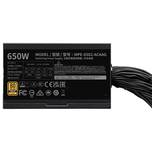 650W Cooler Master MWE Gold V3 ATX3.1 80 Plus Gold PSU