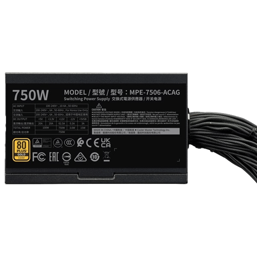 750W Cooler Master MWE Gold V3 ATX3.1 80 Plus Gold PSU