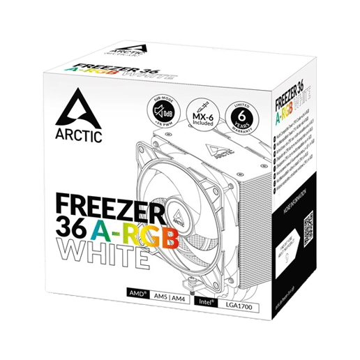Arctic Freezer 36 A-RGB White Multi Compatible Tower CPU Cooler with A-RGB