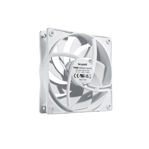 Be Quiet Pure Wings 3 PWM High Speed 120mm Chassis Fan in White