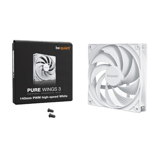 Be Quiet Pure Wings 3 PWM High Speed 140mm Chassis Fan in White