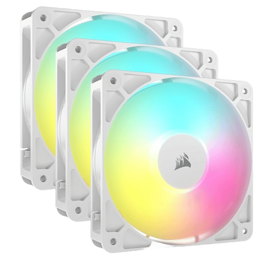 Corsair RS120 ARGB Triple Pack of 120mm PWM Fans in White