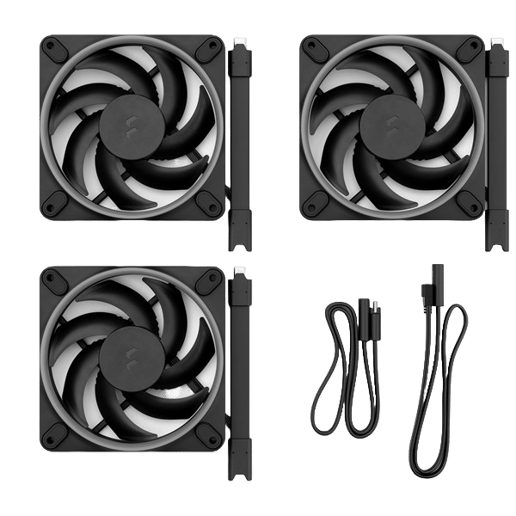 Fractal Momentum 12 RGB 120mm PWM Triple Case Fan Pack in Black