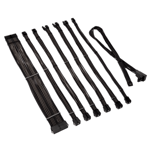 Core Pro Braided Cable Extension Kit -  Jet Black and Gunmetal