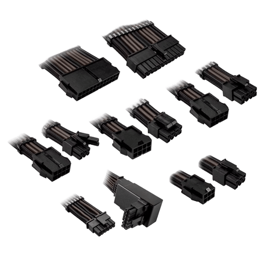 Core Pro Braided Cable Extension Kit -  Jet Black and Gunmetal