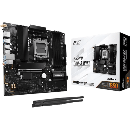 ASRock B850M Pro-A WiFi mATX Motherboard for AMD Socket AM5 CPUs