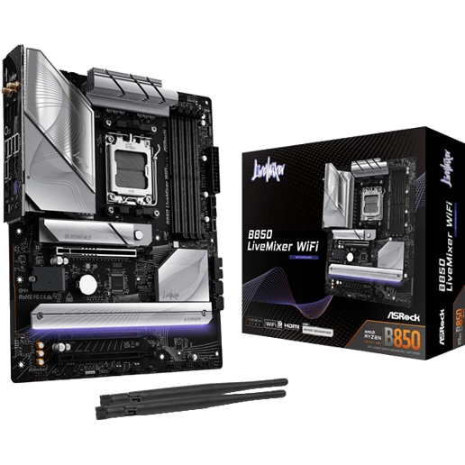ASRock B850 LiveMixer WiFi ATX Motherboard for AMD Socket AM5 CPUs