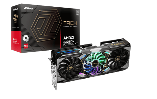ASRock Radeon RX 9070 XT Taichi OC 16GB GDDR6 Graphics Card