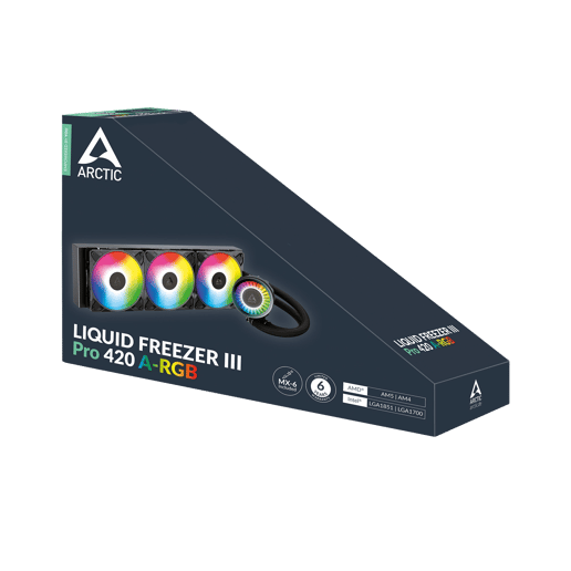 ARCTIC Liquid Freezer III Pro A-RGB 420mm Liquid CPU Cooler, P14 Pro PWM Fans & PWM Controlled Pump, Black