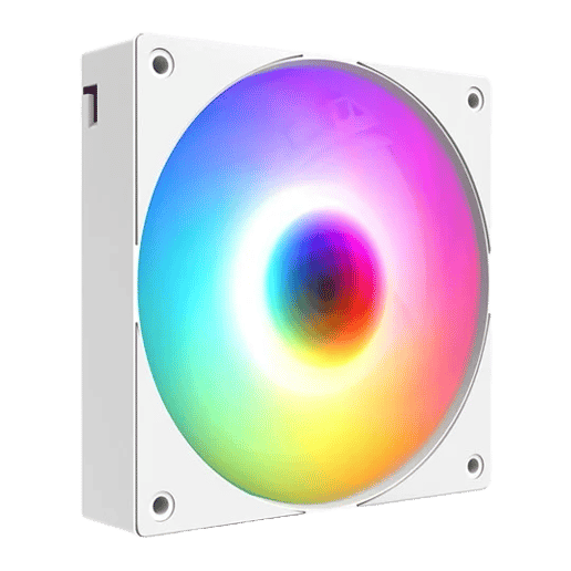Powercool High Flow 120mm ARGB White 4pin PWM PC Cooling Fan
