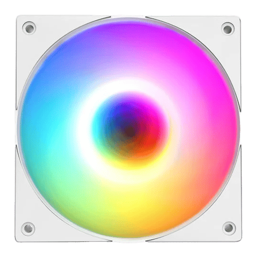 Powercool High Flow 120mm ARGB White 4pin PWM PC Cooling Fan