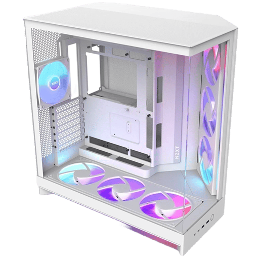NZXT H9 Flow RGB+ Mid Tower Gaming Case - White 