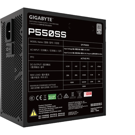 550W Gigabyte P550SS 80 Plus Silver PSU