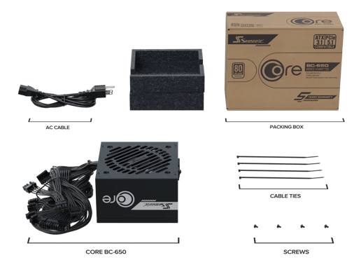 650W Seasonic SRP-CBC651-A5A51JF 80 Plus Bronze PSU
