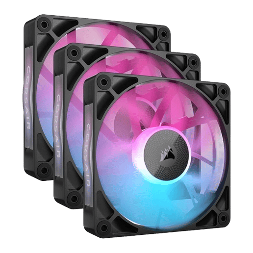 Corsair iCUE LINK RX120 RGB 120mm PWM Starter Kit of Three Case Fans in Black