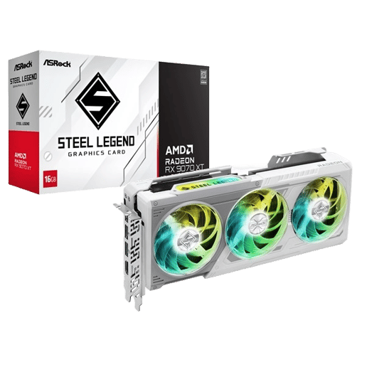 ASRock Radeon RX 9070 XT Steel Legend 16GB GDDR6 Graphics Card