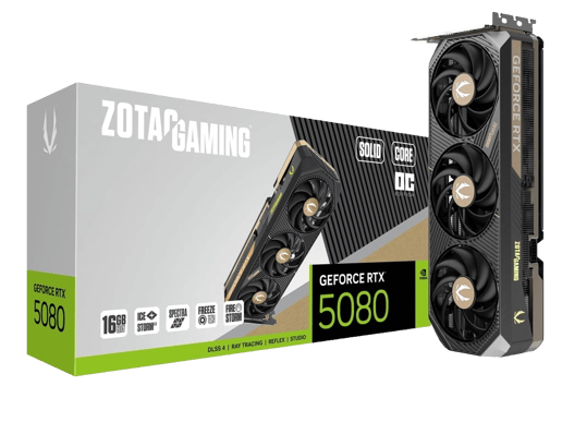 Zotac GeForce RTX 5080 SOLID OC 16GB GDDR7 Graphics Card