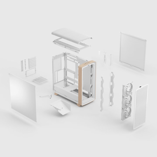 Fractal Summit Chalk White Solid Mid Tower Gaming Case - White 