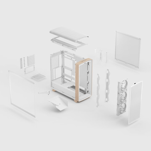Fractal Summit Chalk White TG Clear Mid Tower Gaming Case - White 