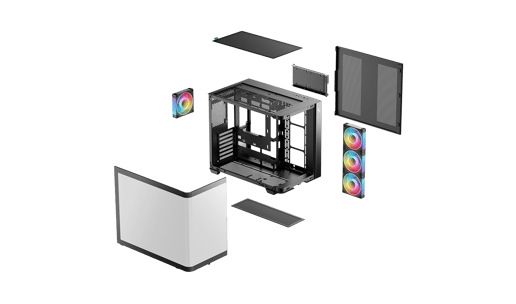 DeepCool CG530U 4F Mid Tower Gaming Case - Black 