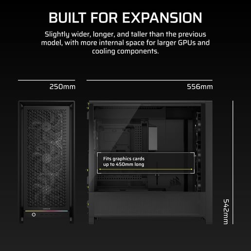 Corsair FRAME 5000D RS Mid Tower Gaming Case - Black 
