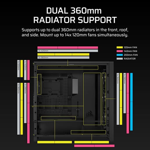 Corsair FRAME 5000D RS Mid Tower Gaming Case - Black 