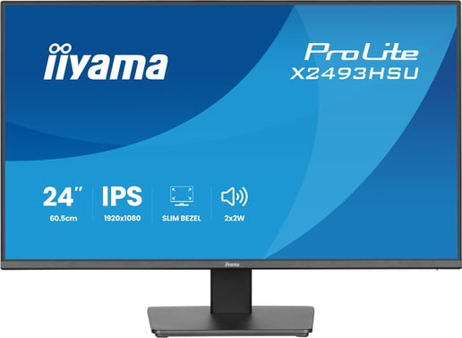 iiyama X2493HSU-B1 24" Full HD Monitor - IPS, 120Hz, 1ms, Speakers, HDMI, DP
