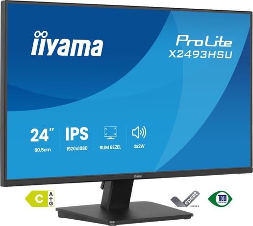 iiyama X2493HSU-B1 24" Full HD Monitor - IPS, 120Hz, 1ms, Speakers, HDMI, DP