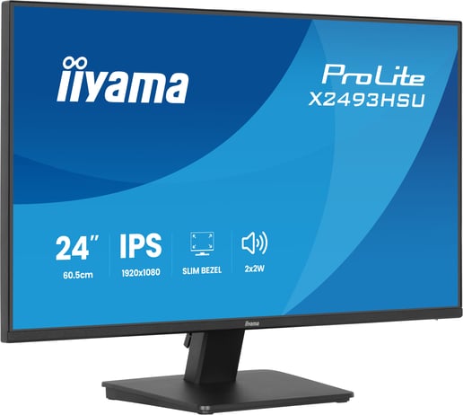 iiyama X2493HSU-B1 24" Full HD Monitor - IPS, 120Hz, 1ms, Speakers, HDMI, DP